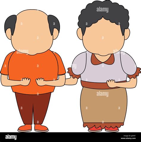 happy grandpa and grandma standing lovely people stock vector image and art alamy