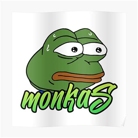 Monkas Twitch Pepe Frog Emoticon Poster By Therustyart Redbubble