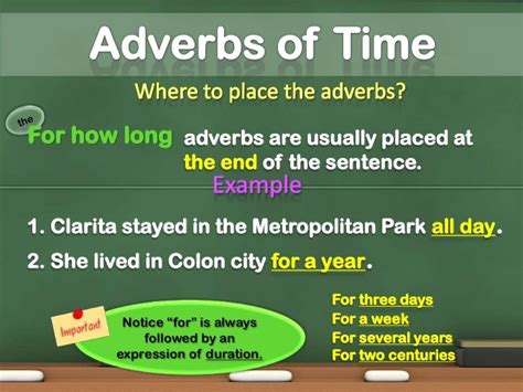 Types · time, place and manner adverbs (early, there, slowly) · degree adverbs (slightly) and focusing adverbs (generally) · evaluative . Image result for adverbs of time examples | Mercedes