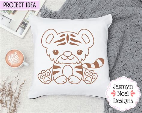 Buy Cute Tiger Cub Outline Clipart Png And Svg Cut File Safari Online In