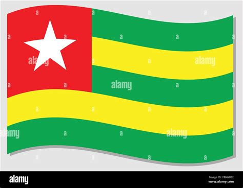 Waving Flag Of Togo Vector Graphic Waving Togolese Flag Illustration