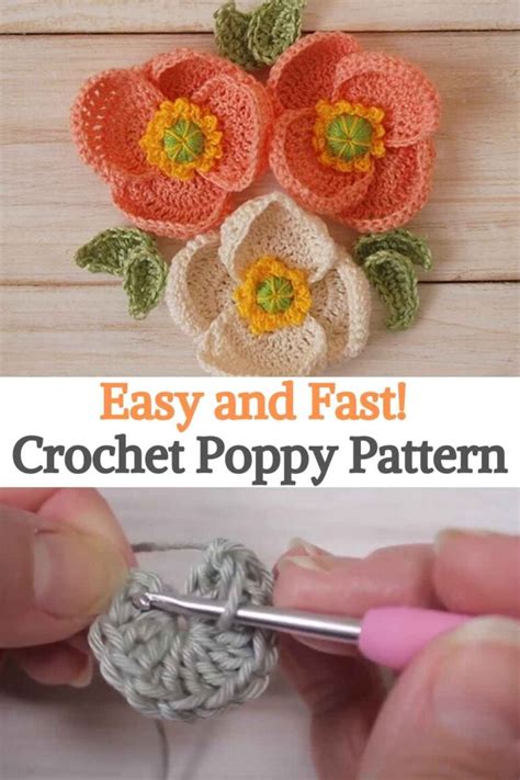 Easy And Fast Crochet Poppy Pattern