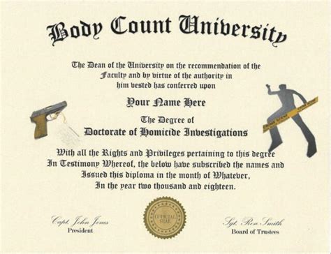 Our Funny Homicide Detective Novelty Diploma Makes A Great Gag T Ebay