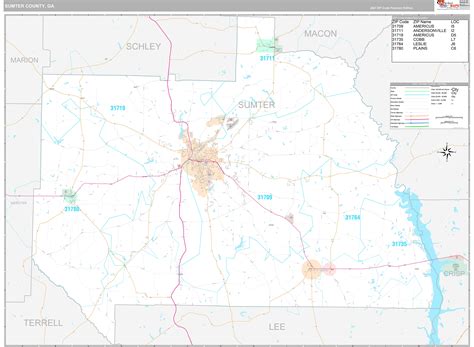 Sumter County Ga Wall Map Premium Style By Marketmaps