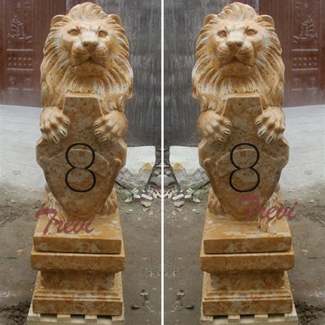 Cheap garden statues & sculptures, buy quality home & garden directly from china suppliers:crown lion sculpture statue lion faith resin nordic resin crown lion sculptures lion statue for home decoration handicraft golden lion king model office decor figurines. Pair of sitting crown marble lions statue with shield for ...