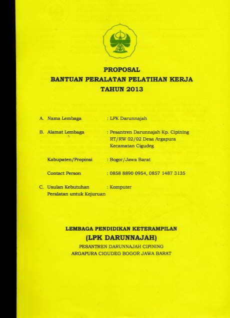 Contoh Proposal Pengajuan Dana Kegiatan Ekstrakurikuler - Berbagi