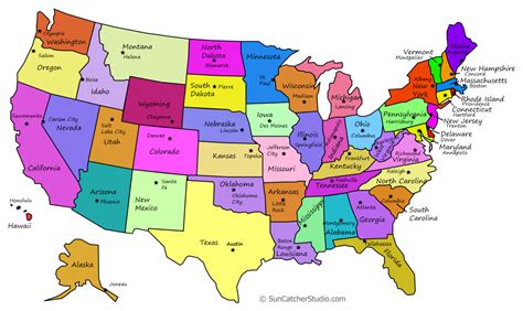 United States Map With States And Capitals Printable Printable Maps