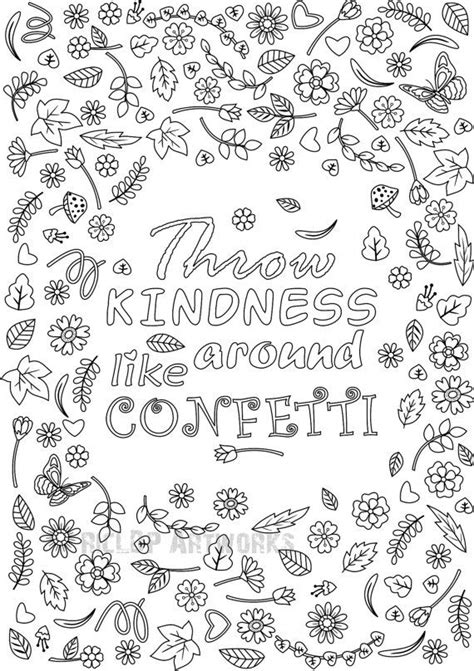 throw kindness   confetti coloring page