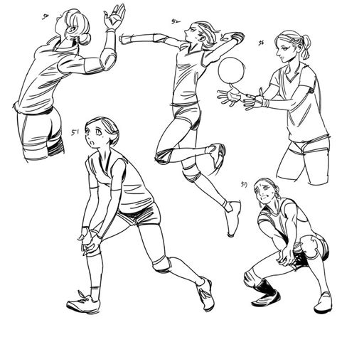 Pin By Archive Home On Figure Drawing Volleyball Drawing Art
