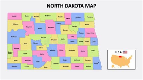 North Dakota Map District Map Of North Dakota In District Map Of North