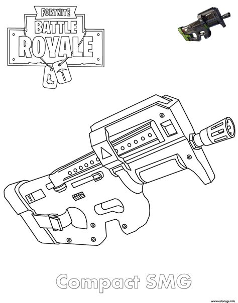Coloriage SMG Fortnite  JeColorie.com