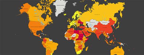 A Map Of The Worst Countries In The World In Which To Be A Worker