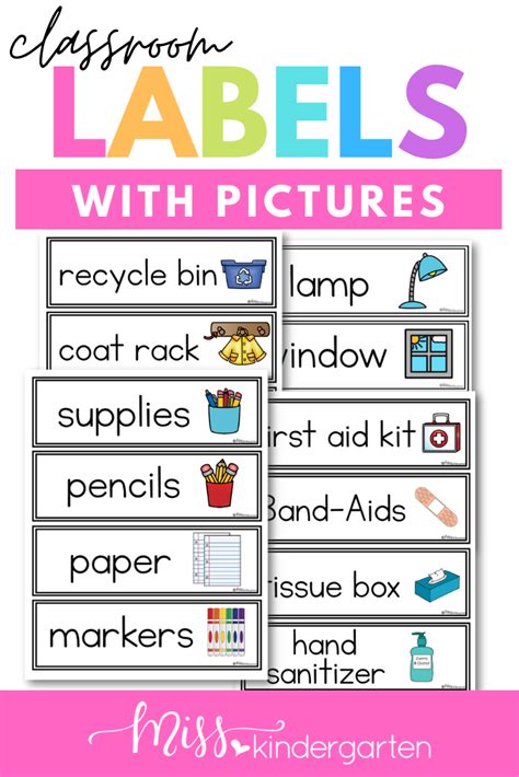 Classroom Labels With Pictures Classroom Labels Classroom Labels