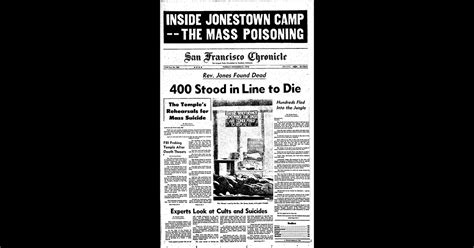 Chronicle Covers Jonestown Massacres Gut Wrenching Aftermath