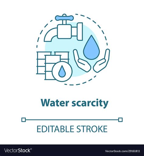Water Scarcity Concept Icon Lack Clean Royalty Free Vector