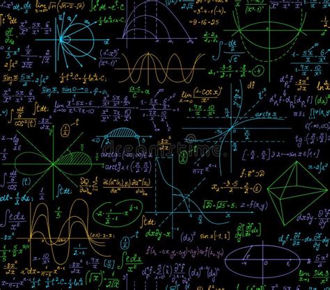 Multicolored Math Scientific Vector Seamless Pattern With Geometry