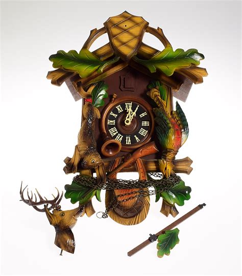 Schmeckenbecher Cuckoo Clock Vintage German Black Forest Hunters Clock