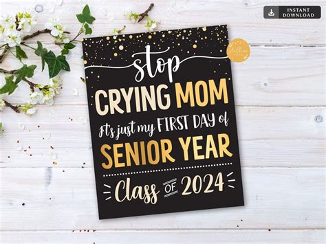 Instant Download Stop Crying Mom Sign Printable 1st Day Of Etsy