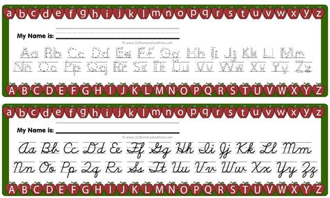 Free Alphabet Desk Chart Line Printable