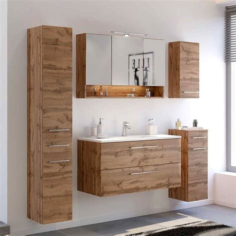 Das adams shopping center bietet eine breite palette von produkten für die badausstattung. Badezimmer-Ausstattung im Set in Wildeiche Holzdekor ...