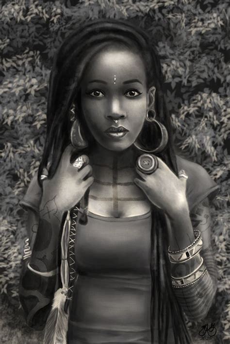 Portrait Grayscale 20160713 By Anjyil Black Women Art Female Art