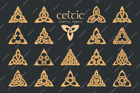 Premium Vector Celtic Trinity Knot 18 Items Ethnic Ornament Geometric