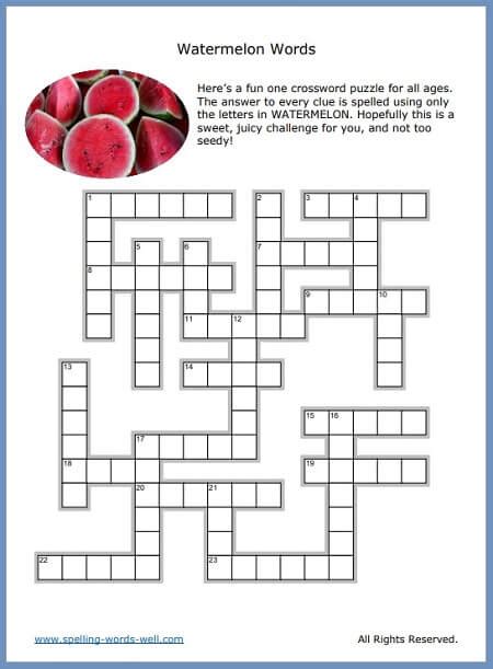 These worksheets are fun, colorful, and educational. Easy Crossword Puzzles for Learning Fun