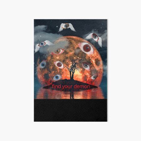 Weirdcore Aesthetic Demonic Red Full Moon Eyes Oddcore Art Board