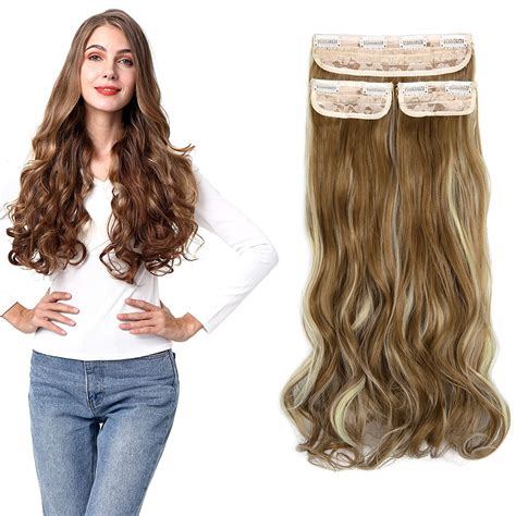 Straight Curly Wavy Pieces Hair Extensions Natural Straight Clip In Synthetic Hair