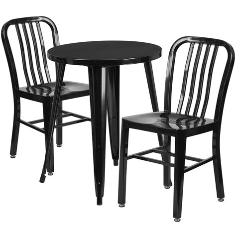 Flash Furniture Ch 51080th 2 18vrt Bk Gg 24 Round Metal Table Set With