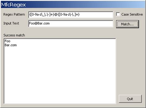 The kata works with this code. Using Regular Expressions in MFC - CodeProject