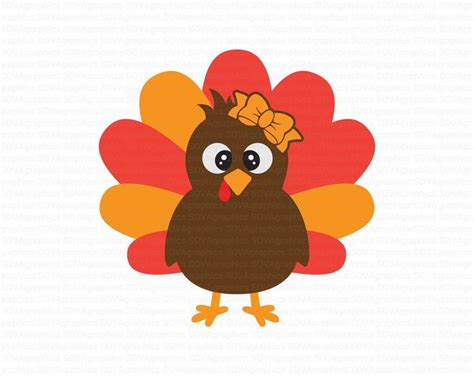 Turkey Svg Girl Turkey Svg Thanksgiving Svg Little Turkey Etsy