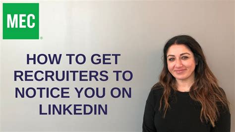 How To Get Recruiters To Notice You On Linkedin Youtube