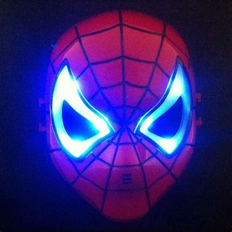 Led Glowing Superhero Halloween Light Spider Man Mask Childrens