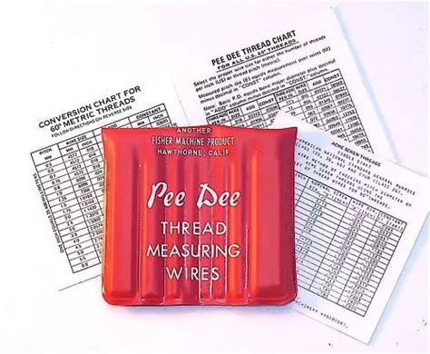 Pee Dee Thread Measuring Wire Set Wires New Set 16 Usa Made 35