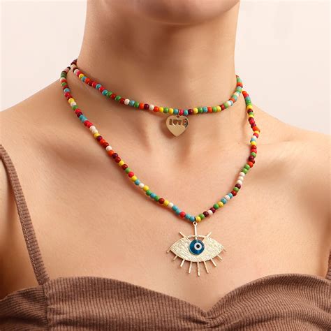 New Fashion Turkish Evil Eyes Multilayer Necklaces For Women Bohemian