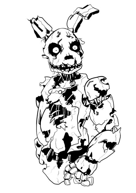 Springtrap Fnaf Coloring Page Springtrap Coloring Pages At