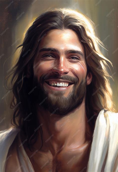 Premium Photo A Portrait Of Jesus With A Smile On His Face