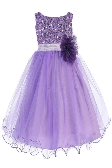 girls lavender sequin party dress w lettuce tulle hem 2t 14 rachel s promise purple flower