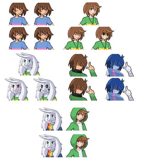 Collection Of Pokemon Styled Mugshots I Made Of Frisk Chara Asriel And Kris With Bonus