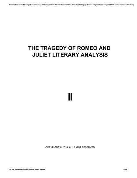 The Tragedy Of Romeo And Juliet Literary Analysis By Crymail237 Issuu