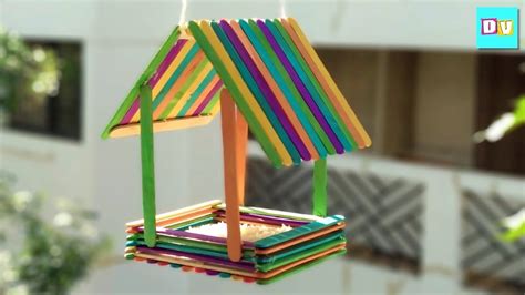 How To Make Popsicle Stick Birdhouse Popsicle Stick Bird Feeder
