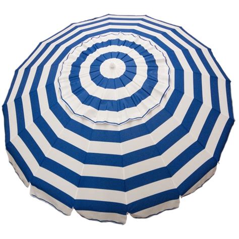 8 Ft Royal Blue And White Stripe Deluxe Beachpatio Umbrella Free