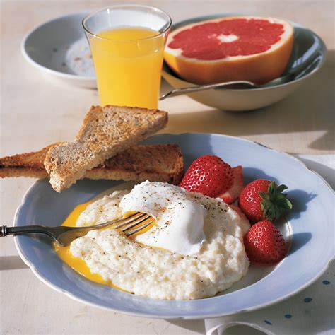 Poached Egg Over Grits Recipe Martha Stewart