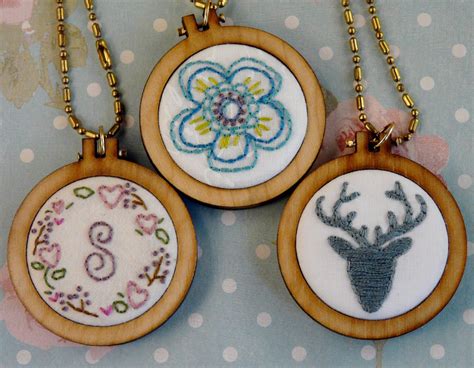 5 Mini Hoop Pendant Embroidery Blanks Necklace Craft Supply Etsy