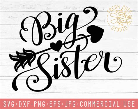 Big Sister SVG Silhouette Designs Instant Download Sibling | Etsy