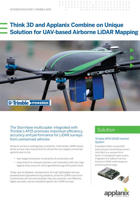 Think 3d And Applanix Combine On Unique Solution For Uav Bas
