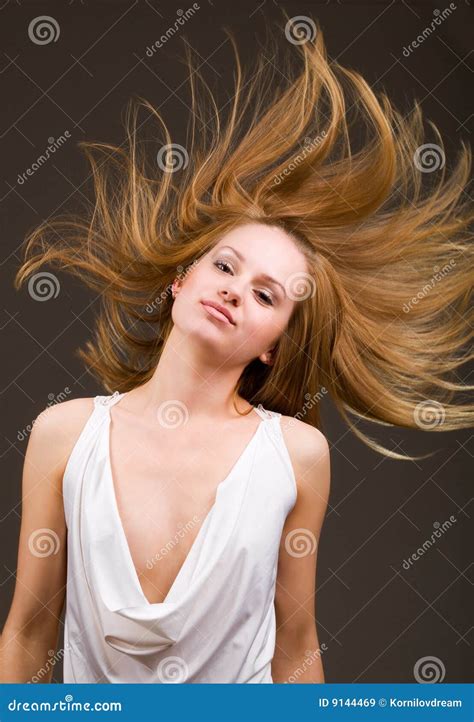 Flying Hair Stock Image Image Of Erotic Sensual Makeup 9144469