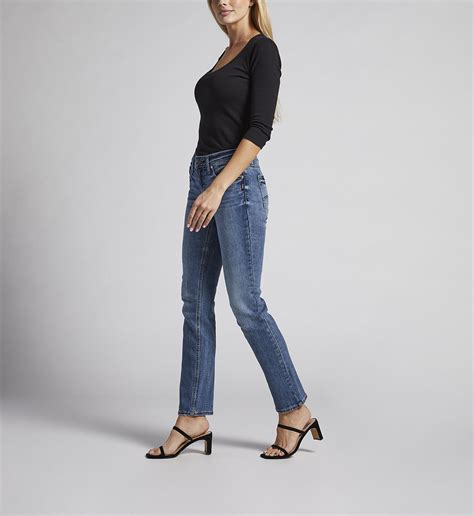 Buy Suki Mid Rise Straight Leg Jeans For Usd 5800 Silver Jeans Us New