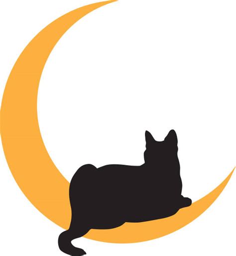 Silhouette Of Cat Lying Down Illustrations Royalty Free Vector
